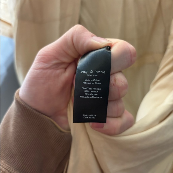 Rag & Bone Selma Linen Blend Midi Dress Size Medium - Picture 7 of 7